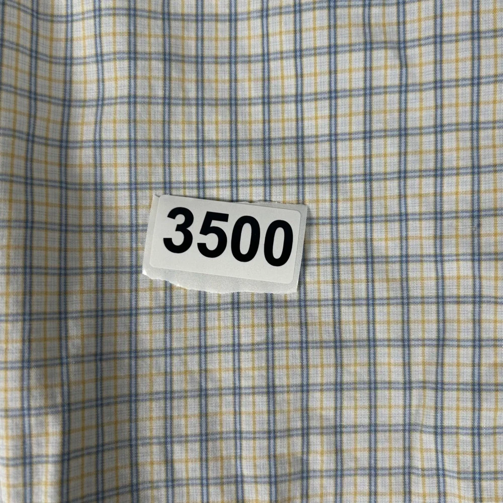 Banana Republic Button Down Mens S White Blue Plaid Slim Fit Wrinkle Resistant